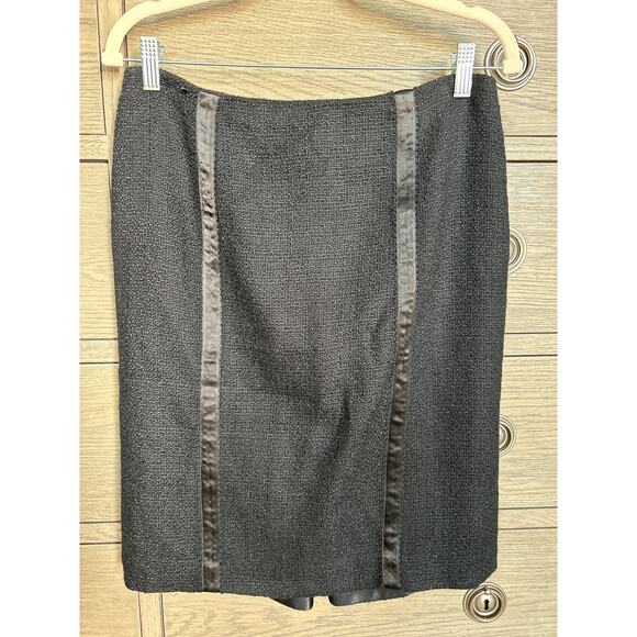 Rebecca Taylor | Black Tweed Wool Blend High Low Skirt | 8 - Picture 3 of 12